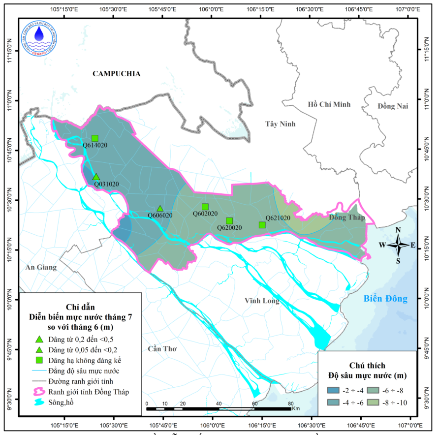 Bản Tin Thông Báo, Dự Báo Và Cảnh Báo Tài Nguyên Nước Dưới Đất Tỉnh Đồng Tháp Tháng 8 Năm 2025