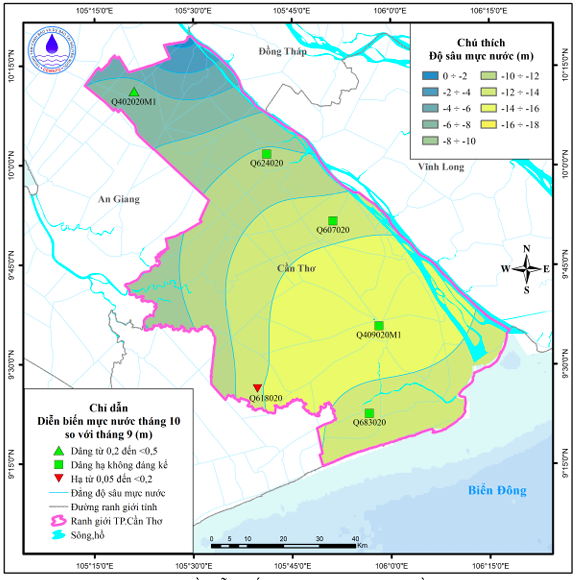 Bản Tin Thông Báo, Dự Báo Và Cảnh Báo Tài Nguyên Nước Dưới Đất Tỉnh Cần Thơ Tháng 11 Năm 2025