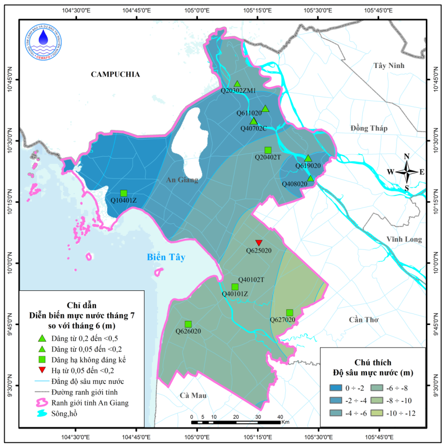 Bản Tin Thông Báo, Dự Báo Và Cảnh Báo Tài Nguyên Nước Dưới Đất Tỉnh An Giang Tháng 8 Năm 2025