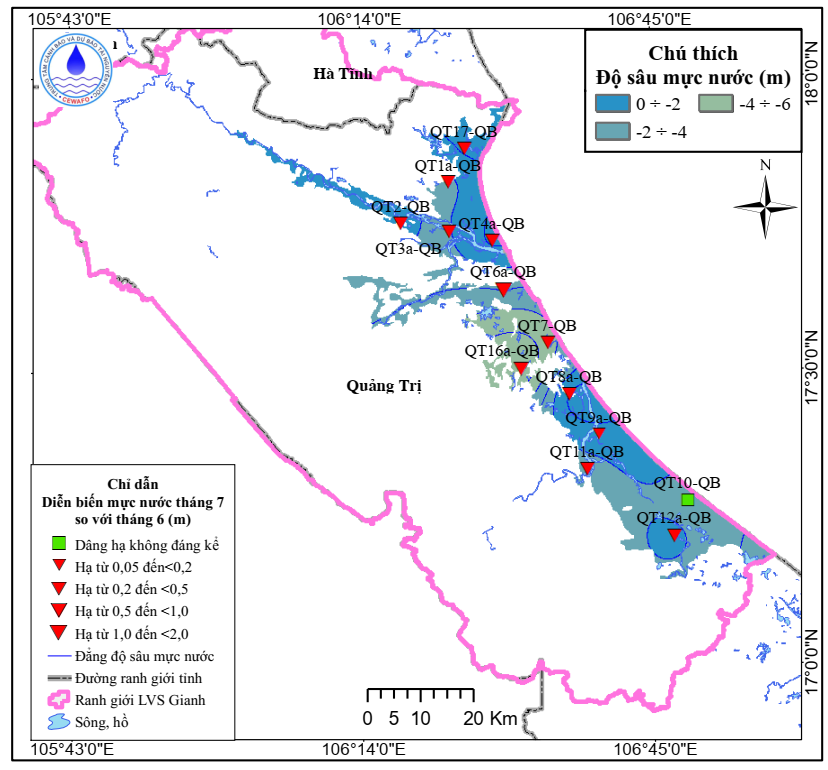 Bản Tin Thông Báo, Dự Báo Và Cảnh Báo Tài Nguyên Nước  Dưới Đất Lưu Vực Sông Gianh Tháng 8 Năm 2025