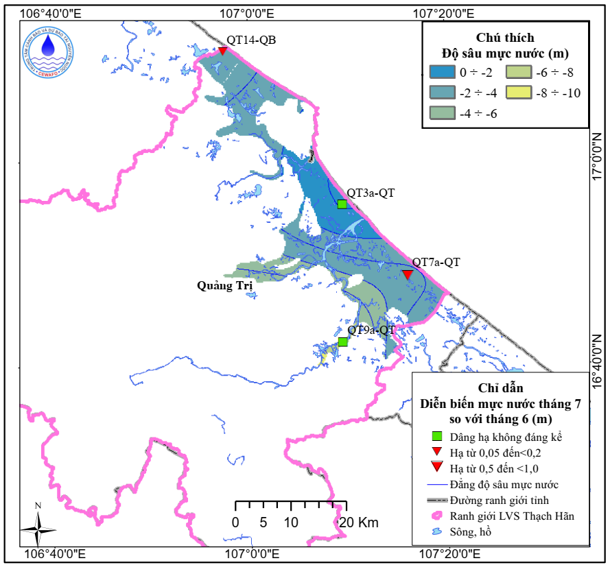 Bản Tin Thông Báo, Dự Báo Và Cảnh Báo Tài Nguyên Nước  Dưới Đất Lưu Vực Sông Thạch Hãn Tháng 8 Năm 2025