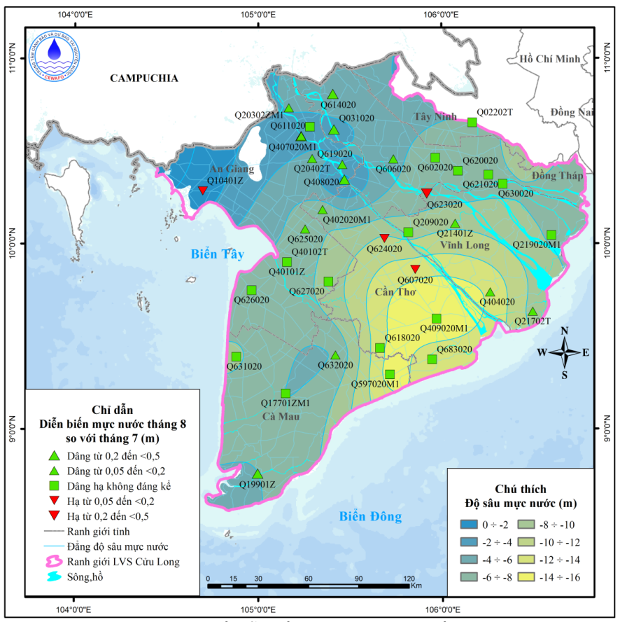 Bản Tin Thông Báo, Dự Báo Và Cảnh Báo Tài Nguyên Nước Lưu Vực Sông Cửu Long Tháng 9 Năm 2025