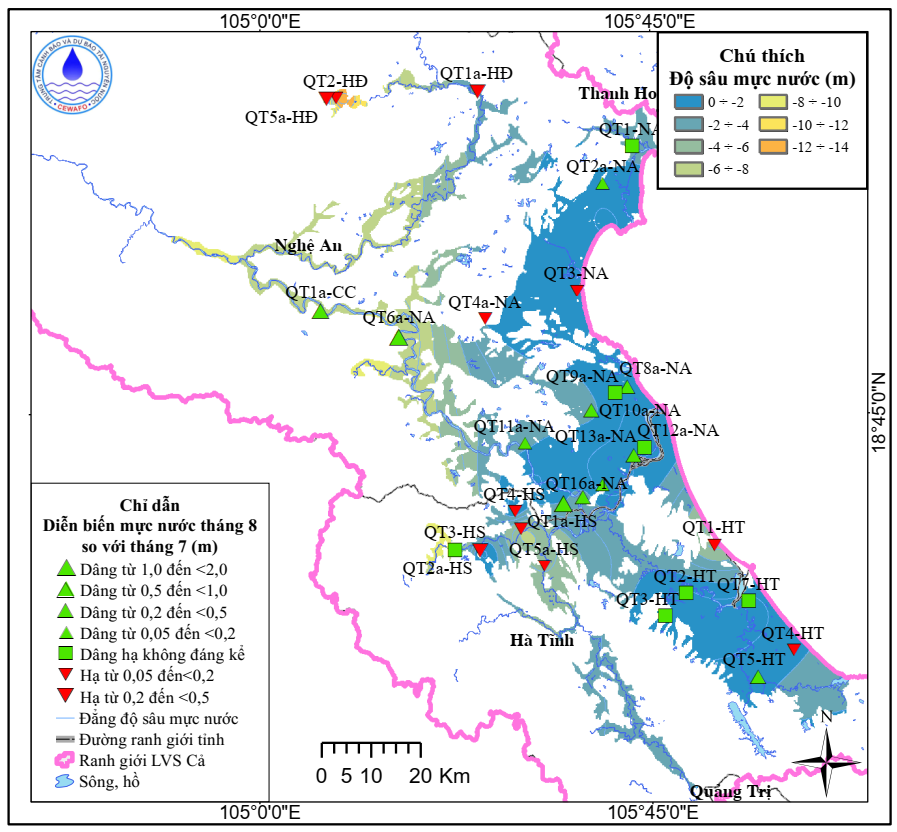 Bản Tin Thông Báo, Dự Báo Và Cảnh Báo Tài Nguyên Nước  Dưới Đất Lưu Vực Sông Cả Tháng 9 Năm 2025