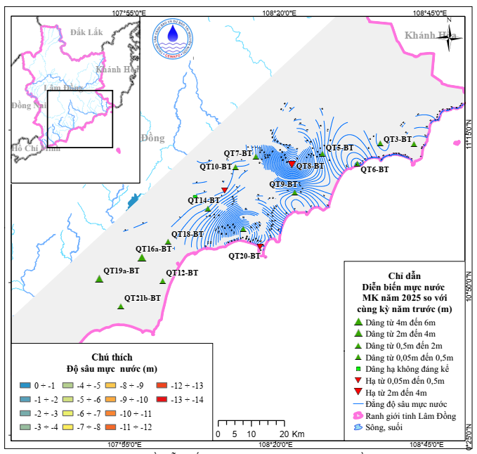Bản Tin Thông Báo, Dự Báo Và Cảnh Báo Tài Nguyên Nước Dưới Đất Phía Đông Tỉnh Lâm Đồng Mùa Mưa Năm 2025