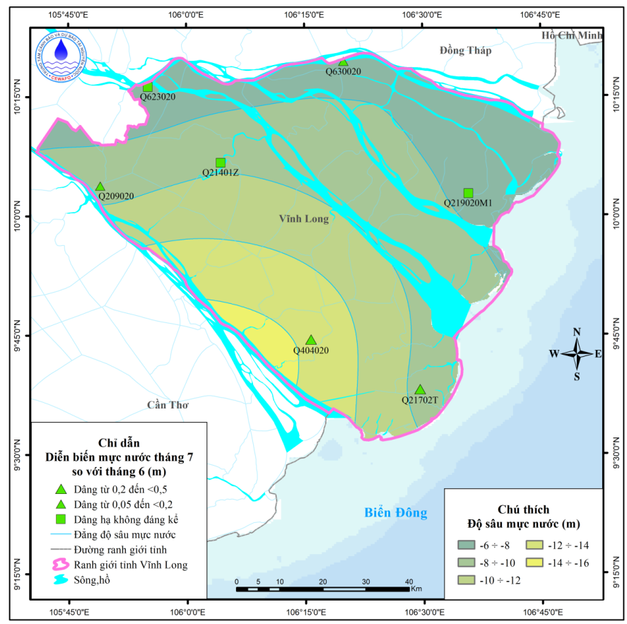 Bản Tin Thông Báo, Dự Báo Và Cảnh Báo Tài Nguyên Nước Dưới Đất Tỉnh Vĩnh Long Tháng 8 Năm 2025